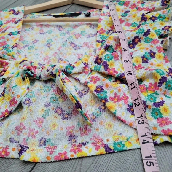 Vero Moda Women's Cropped Blouse Top XS Multicolor Polyester Floral Sleeveless - Picture 7 of 9